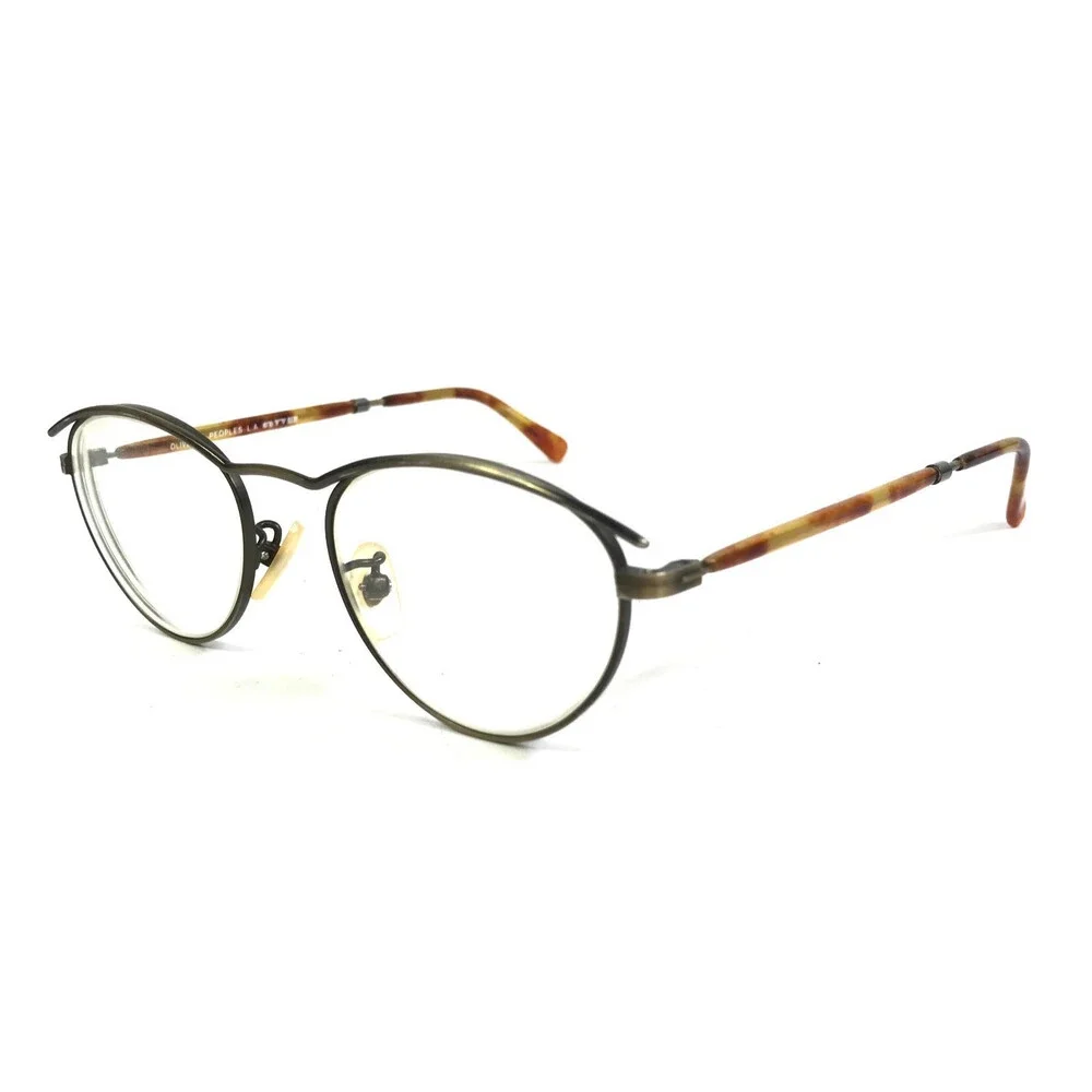 Vintage Oliver Peoples Eyeglasses Frames OP-6 AG/YBR Antique Gold 45-20-140